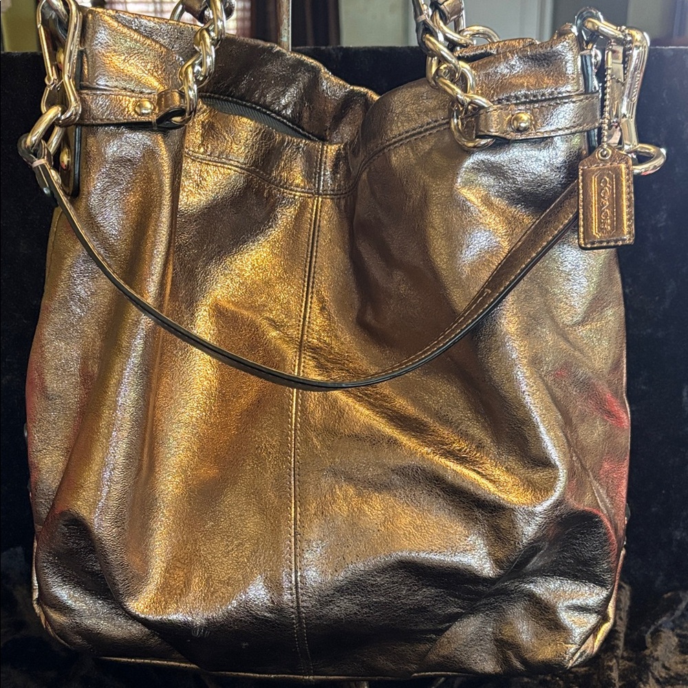 Coach Metallic Bronze Shoulder Bag